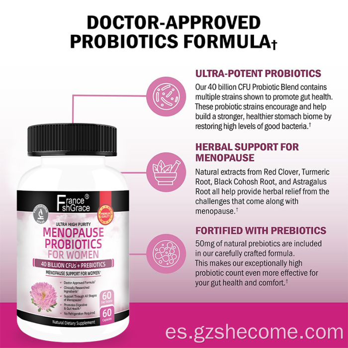 Menopausia 40 mil millones de probióticos de menopausia de CFU para mujeres